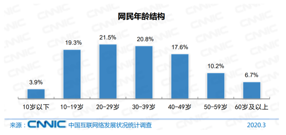 中国ネットユーザー年齢別割合