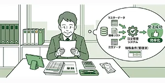 受注データをシステム上で一元管理し取引先・社内で共有
