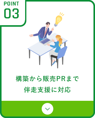 構築から販売PRまで伴走支援に対応